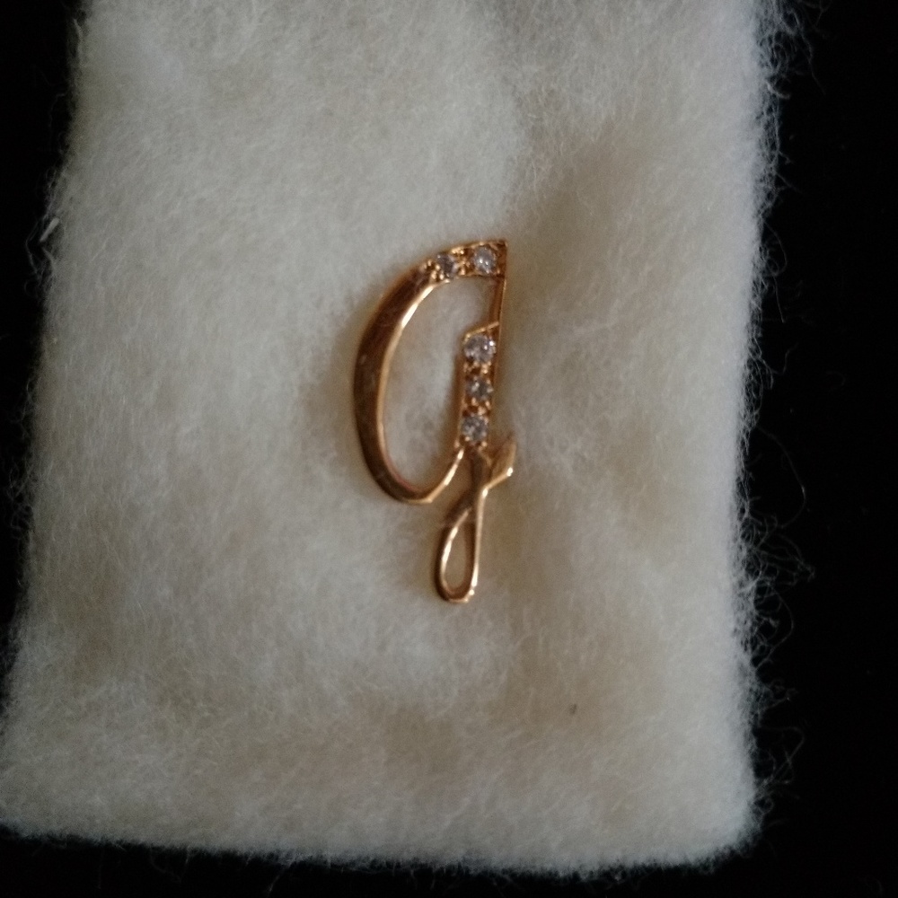 Diamond & Gold Monogram Pin in Letter "G"
